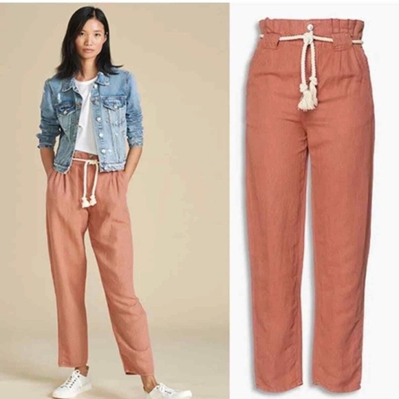 Veronica Beard Pants - Veronica Beard Karter Pleated Paperbag Cropped Pants